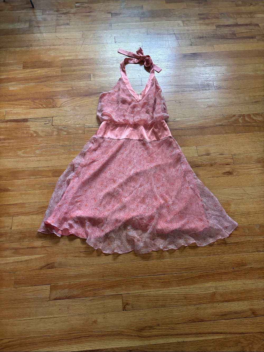 Laundry By Shelli Segal 100% Silk Patterned Halter Dress - Picture 1 of 9